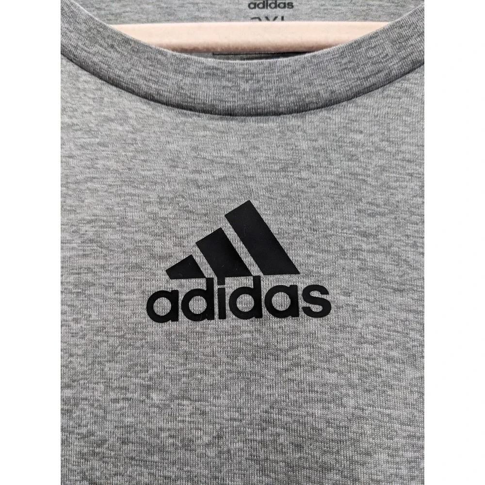 adidas Aeroready Gray Shirt Men 2XL Performance Sportswear Workout Sports Logo